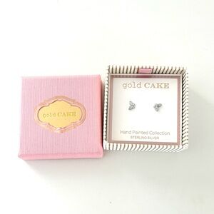 Gold Cake Silver Butterfly Earrings